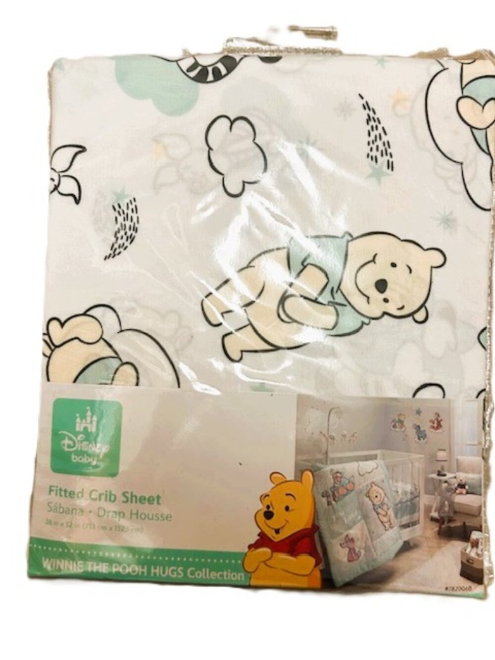 Disney Winnie The Pooh Hugs Collection Baby Fitted Crib Sheet 28 x 52 in NWT